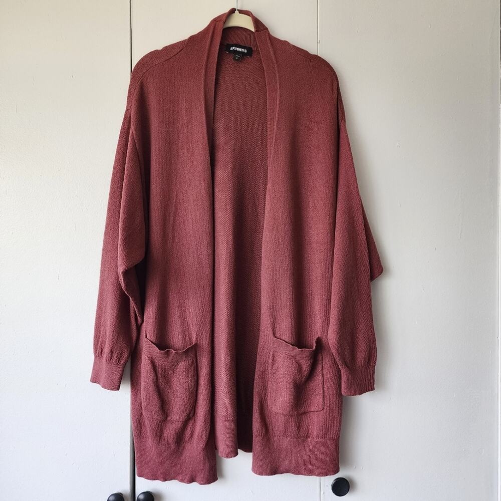 Express Long Knit Cardigan Women’s Small Dusty Rose